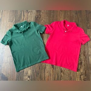 2 pack Boys Old Navy Size M(8), polo tshirt, dark green & Red